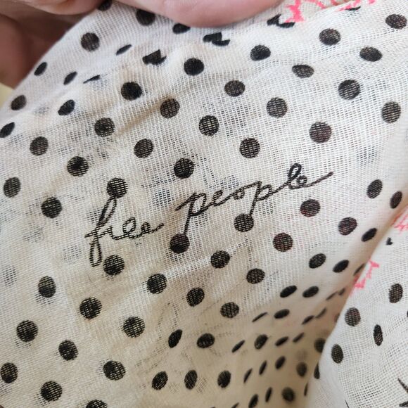 FREE PEOPLE Gauzy‎ Shopper Reusable Tote Bag Stars Dots Floral Boho Market Sling - Picture 3 of 9